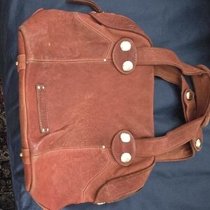 gustto Rust Brown Leather Tote Bag